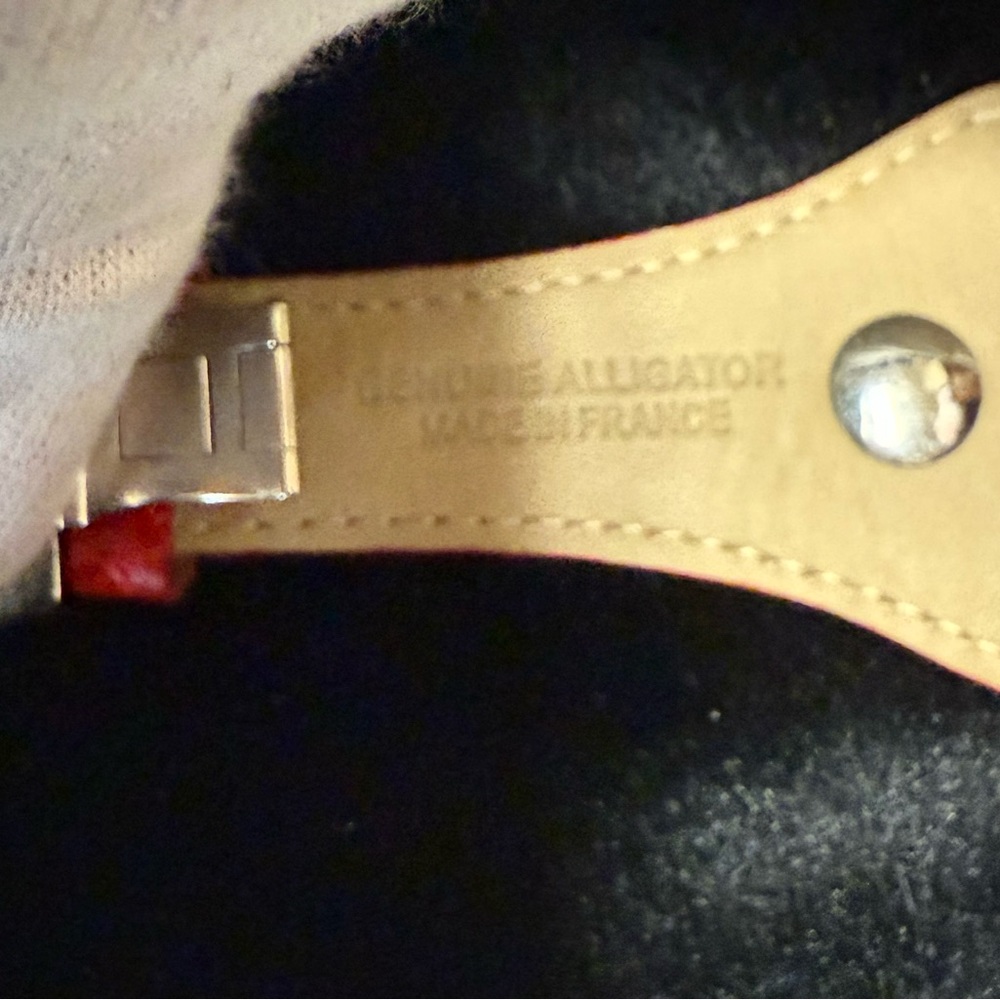 MICHELE Deco 18mm Watch Alligator Cuff Band RED. Rare! - Picture 3 of 7
